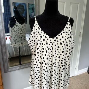 Cleo Black and White Spotted Camisole